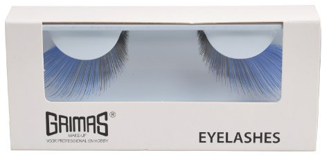 Grimas professionelle Fashionwimpern | Nummer 256 - Schwarz/Blau geschwungen | Hochwertige falsche Wimpern in besonderem Design für Karneval, Theater, Halloween und mehr