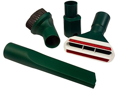 4-teiliges Düsen-Set | Fugendüse + Möbelpinsel+ Polsterdüse + Ovaladapter | grün kompatibel mit Vorwerk Kobold VK 130 131 135 136 140 150 200, Tiger VT 252 260 265 270 300
