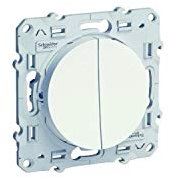 Schneider Electric - Odace, Double interrupteur va-et-vient Blanc - S52A214