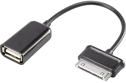 Renkforce Câble USB 2.0 Samsung 30 Broches mâle USB A Femelle 10 cm avec Fonction OTG Noir