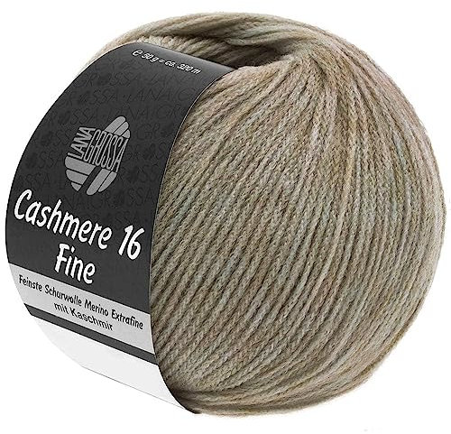 LANA GROSSA Cashmere 16 Fine | Aus Kaschmir- und Merinowolle | Handstrickgarn aus 80% Schurwolle (Merino extrafine), 10% Kaschmir & Polyamid | 50g Wolle zum Stricken & Häkeln | 320m Garn FB 7