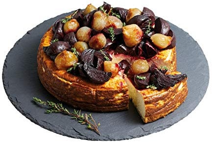 Artesà Lazy Susan Plato Giratorio de Pizarra de 35 cm, Ideal para Servir Quesos, Aperitivos y Tapas, Pizarra Natural - Color Negro