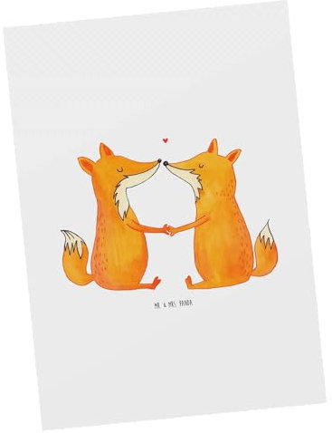 Mr. & Mrs. Panda Postkarte Füchse Liebe - Geschenk, Partner, Fuchs, Ansichtskarten, Einladungskarte, Einladung, Ehefrau, Freund, Paar, Liebespaar