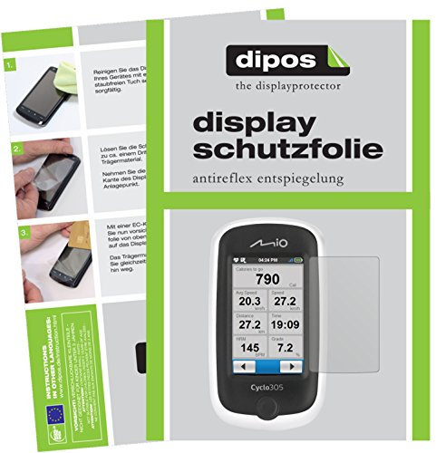 dipos I 3X Schutzfolie matt kompatibel mit Mitac Mio Cyclo 305 HC Folie Displayschutzfolie