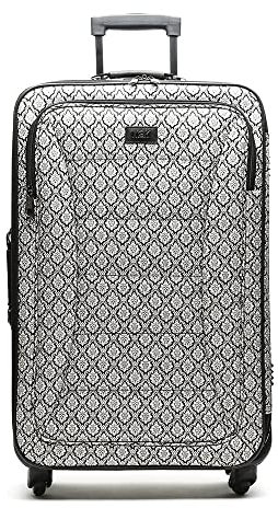 MISAKO Reisekoffer aus Stoff Große Koffer mina Schwarz Unisex - Halbstarrer, weicher, eleganter Koffer - 77 X 46 X 26 cm