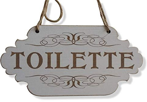 Toilette Plaque de Porte en Bois Panneau à Suspendre Décoration de Maison WC Décor Vintage Bar Café Pub (Petit 9,5 x 19 cm)