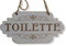 Toilette Plaque de Porte en Bois Panneau à Suspendre Décoration de Maison WC Décor Vintage Bar Café Pub (Petit 9,5 x 19 cm)