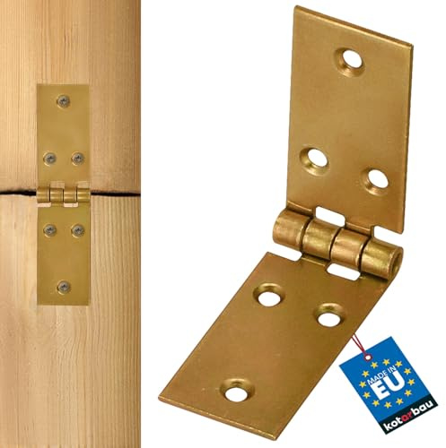 KOTARBAU Charnières de meuble roulées - Galvanisé - Jaune - 100 mm x 25 mm