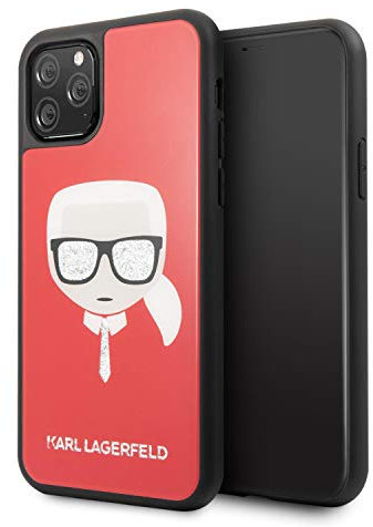 Karl Lagerfeld Schutzhülle für iPhone 11 Pro, Glitzer, Rot