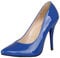 MISSUIT Damen Lack Stiletto High Heels Pumps Spitz Geschlossen(Blau,41)