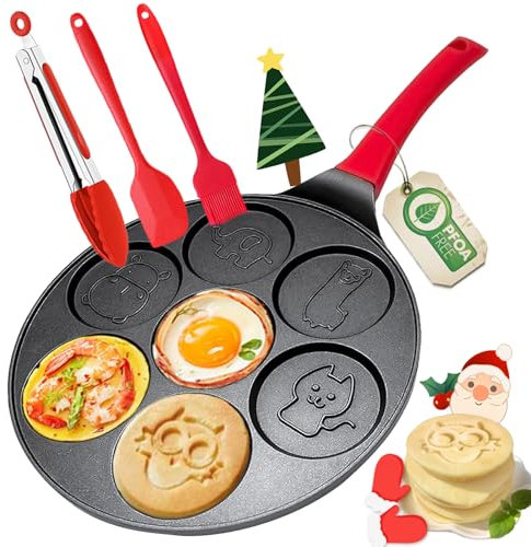 DAYOOH Egg Pan Omelette Pan Pancake Pan Maker Nonstick Egg Cooker Skillet for Pancakes Cookies Burgers Breakfast Pan
