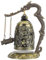 Zerodis Desktop-Dekor, kleine Vintage Drachenglocke Geschnitzte Bronze Drachenschloss Glocke Ornament Kunsthandwerk Sammlerstücke Chinesische Feng Shui dekorative Ornamente