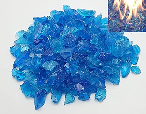 Firebrand Direct Feuerglas, Blau, 1 kg, für Feuerstellen, Gasfeuer und Ethanolbrenner, funkelndes hitzebeständiges Glas