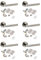Golden Grace Mitred Style Modern Door Handles on Round Rose in Dual Finish with Latch - 6 Sets