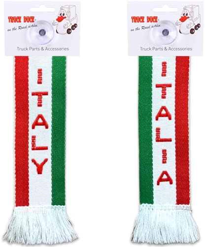 TRUCK DUCK® LKW Auto Minischal Italy Italien Trucker Mini Schal Wimpel Flagge Fahne Saugnapf Spiegel Deko