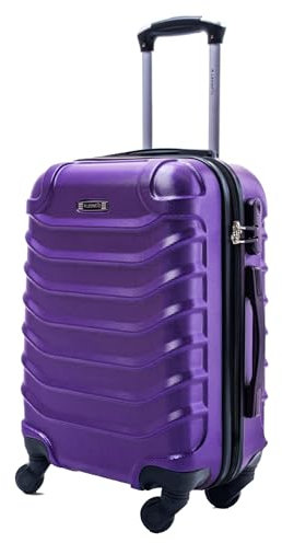 R.Leone Valigia Trolley Bagaglio a mano 55x40x20cm Rigido Ultraleggero in ABS 4 Ruote Autonome 3N (2026 55X40X20cm, Viola)