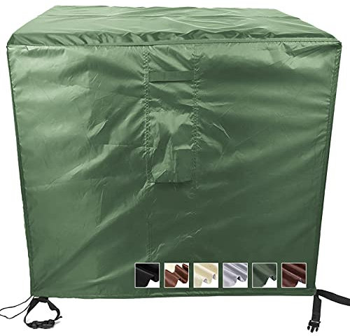 MEEYI Schutzhülle Gartentischabdeckung 130x130x90cm, Abdeckplane für Gartenmöbel Wasserdicht Winddicht Ampelschirm Schutzhülle für Gartenmöbel Balkonmöbel, Grün