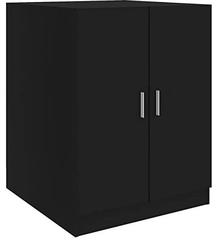 Susany Waschmaschinenschrank Badschrank Badmöbel Badezimmerschrank Schrank Badezimmermöbel Trocknerschrank Schwarz 71x71,5x91,5cm Spanplatte
