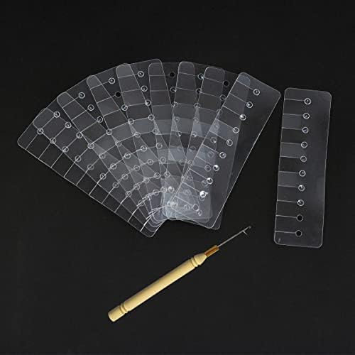 10 Pieces Heating Shield Guards for Hair Extension Multi Hole Shield Spacers Fusion Glue Protector Templates with Hook Pulling Needle for Hair Extensions