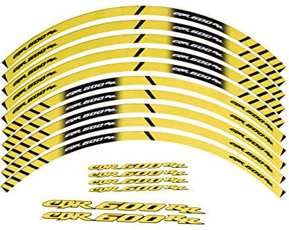 aVDB-moto Adesivo cerchio modello compatibile con CBR 600 RR (GIALLO)