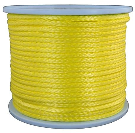 Dyneema Flechtschnur Seil Dyneemaseil Flechtleine aus Dyneema - Durchmesser 5mm - 100 Meter Fb. gelb