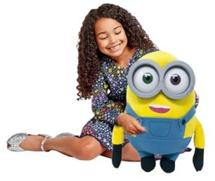 Play by Play Minions Rise of Gru Minions Plüschtier Premium Kuscheltier Neu Auswahl Bob, Otto, Kevin, Stuart, Dave mit PVC Augen Original Lizenz (Bob 42cm)