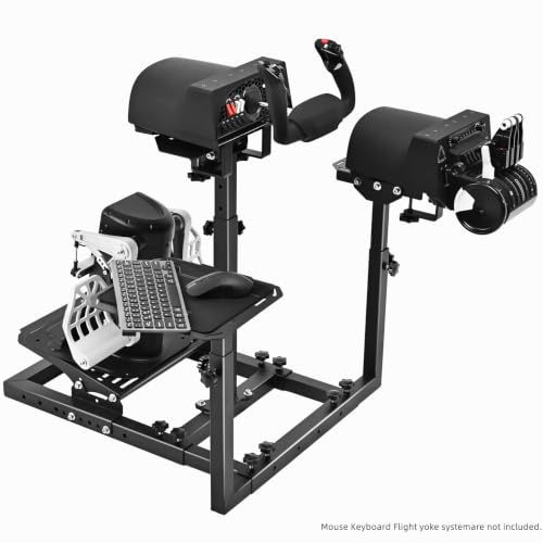 Marada Soporte universal para simulador de vuelo o cabina de simulación de carreras, ajuste ajustable para Thrustmaster/Hotas Warthog/Logitech G25 G27, ruedas, pedales, acelerador y joystick no