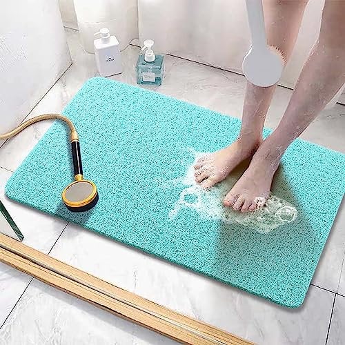 Asvin Weiche, strukturierte Badematte, 61 x 40,6 cm, phthalatfrei, rutschfeste Komfort-Badewannenmatten mit Abfluss, PVC-Luffa-Badezimmermatten für Nassbereiche, schnell trocknend, grün, 61 x 40 cm