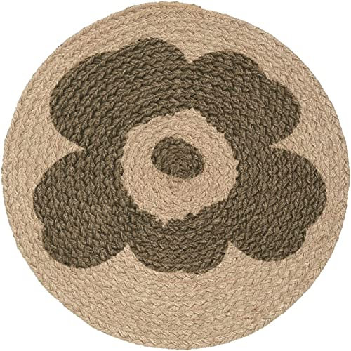 MARIMEKKO Unikko Jute-Platzdeckchen – veredeln Sie Ihr Esszimmer mit unserer ikonischen Tischdekoration – stilvolle Jute-Platzsets, um Ihr kulinarisches Erlebnis zu verbessern (38,1 cm Durchmesser)