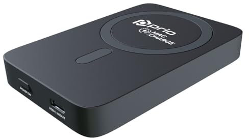 Prio® Powerbank MagSafe | 10.000 mAh | Powerbank kabellos mit 15 W Wireless Charging – Powerbank iPhone MagSafe mit USB-C 20 W | Powerbank magnetisch für iPhone 11–16 Pro & Handys Anderer Hersteller