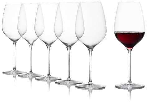 Stölzle Lausitz Rotweinkelch Fino/Rotweinglas 6er Set/Hochwertige moderne Rotweingläser/Elegante leichte Weingläser Rotwein/Stölzle Rotweingläser/Weinkelche Glas