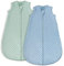 Yoofoss 2er Pack Schlafsack Baby Herbst Baumwolle 1.5 TOG Weich Babyschlafsack Neugeborene im 12-18 Monaten Perfekte für Frühling Herbst Blau und Grün