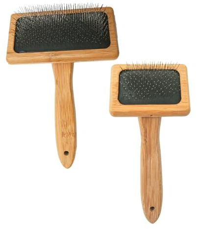 cimsfcor 2 Stück Wool Carders Nadelfilzbürste, Holzwolle Carder, Holz-Pinsel, Fellpflegebürste, Nadelfilzbürste, Gebogene Stahlnadeln für Teppichnadelfilzprojekte, Mischen und Kardieren von Wolle