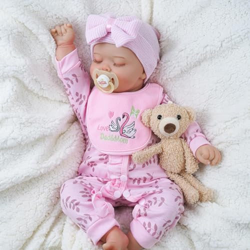 BABESIDE Reborn-Babypuppen, 20-Zoll-Rebornpuppenmädchen mit weichem Stoffkörper, lebensechte Babypuppen, sehen echt realistisch aus, mit Zubehör