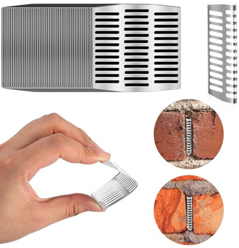 Tandefio 50 Pcs 2.76 x 2.8 Inch Brick Weep Hole Covers Stainless Steel Metal Weep Hole Inserts for Walls Stops and Keeps Out Lizards Snakes and Others