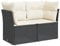 vidaXL Gartensofa mit Kissen 2-Sitzer, Sofa mit Staufach unter Sitzfläche, Terrassensofa mit abnehmbarem waschbarem Bezug, Gartenmöbel Terrassenmöbel, Schwarz Poly Rattan