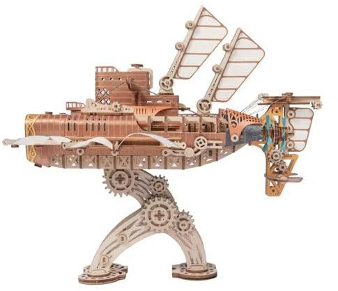 3D-Puzzles für Erwachsene, 20.000 Meilen Unterwasser-Fantasie-Raumschiff, Modellbausätze für Stammprojekte für Erwachsene, über 12 Jahre, Kupferfarbe, Howcat, Holz, 396 Teile