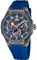 Lotus Reloj Hombre 18946/4 Vortex con Fase Lunar Caja de Acero Inoxidable 316l Negro Correa de Caucho Azul