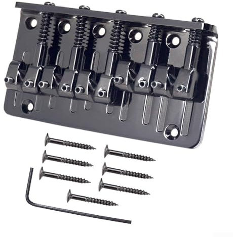 Aggiorna il per tuo basso elettrico in lega di zinco, ponte per basso elettrico, 5 corde Hardtail (nero)