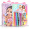 TOPModel Malbuch Set & Fairy Love: Kreativ-Set für modebegeisterte Mädchen mit 10 Buntstiften, 4 Gelstiften (Gold, Silber, Pink, Lila) und Radierstift – umfangreiches Zeichnen für kreative Stunden