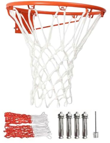 Basketballkorb Basketball Basketballring Ø 45cm/35cm Basketballkorb, Basketballnetz Mit Ring, Netz & Halterung, Wetterfester Basketballring Zur Wandmontage Für Schulhöfe & Sporthallen