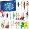 Weihnachtsferien Adventskalender 2024 Angel Männer,Angelgerät Weihnachtskalender Köder Set, 2024 Deluxe Raubfisch Angler, für 24 Tage Countdown Angelliebhaber