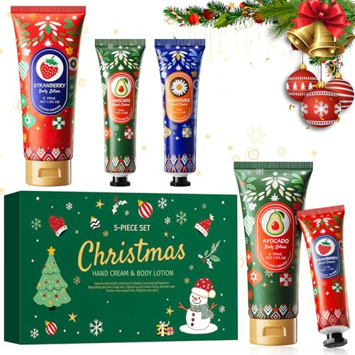 Handcremes & Bodycreams Weihnachts Set, Weihnachts Handcreme & Körperlotionen Geschenkset, Handcremes & Body Lotion Weihnachts Set, Geschenkset Weihnachten, 3*Handcream and 2*Körperlotionen