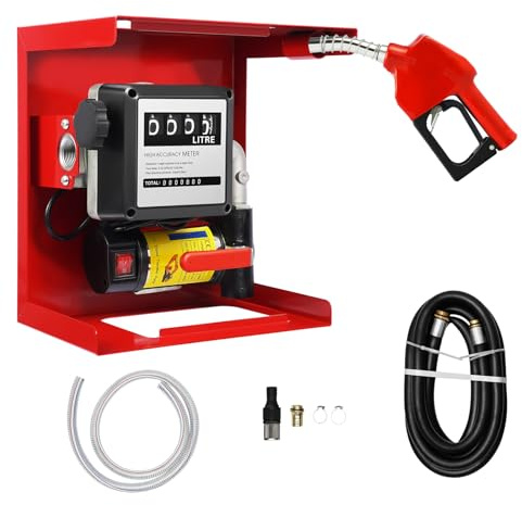 Dieselpumpe, Dieselpumpe 230v Selbstansaugend, 200W Ölpumpe mit Ölpistole, Öl-Auslassrohr und Öleingangsrohr, 50L/min, Einstellbare Geschwindigkeit, für Diesel und Kerosin