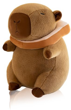 LHOEST Capybara Kuscheltier Toast Plüschtier Capybara Plushie Puppen mit Toast Niedliche Wasserschwein Kuscheltier Stofftier Wasserschwein Plushie Puppen Spielzeug Geschenk für Kinder 23 cm