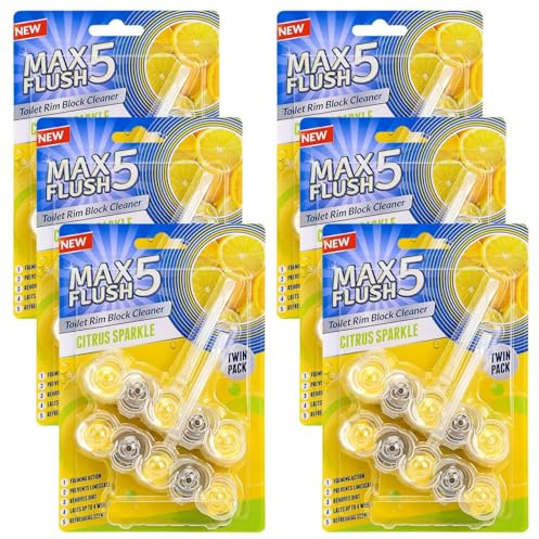Toilet Rim Block Cleaner Twin Pack | Anti-Limescale, Foaming Cleaning Action, Dirt Protection, Extra Freshness | Tropical Blossom Scent | Lasts Up to 4 Weeks