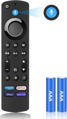 Ersatz Sprachfernbedienung, Kabellose Fernbedienung Ersatz mit Sprachsteuerung Passend für Smart TV Cubes (1st & 2nd Gen), Smart TVs Stick (2nd 3rd Gen & 4K & Lite), Inklusive Batterien