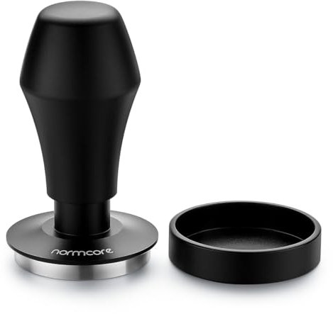 Normcore Coffee Tamper 49mm, Spring-loaded Tamper V4, Barista Espresso Tamper Flat Base with 15lb / 25lb / 30lbs Springs, Anodized Aluminum Handle and Stand