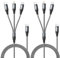Câble Chargeur Multi Embout,[1.2M 2Pack] Chargeur 3 en 1 Câble Cable USB C vers Lightning avec iP Micro USB Type C Lightning Cable Chargeur Universel pour iPhone 16 15 14,iPad Pro, MacBook,Galaxy
