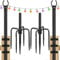 Gresonic Lichterkettenstangen String Light Pole für Deck - 2 Pack 9.8FT für außen hängenden Stahl String Pole für Outdoor-Dekoration Garten, Hinterhof, Terrasse Beleuchtung Stand für Hochzeit
